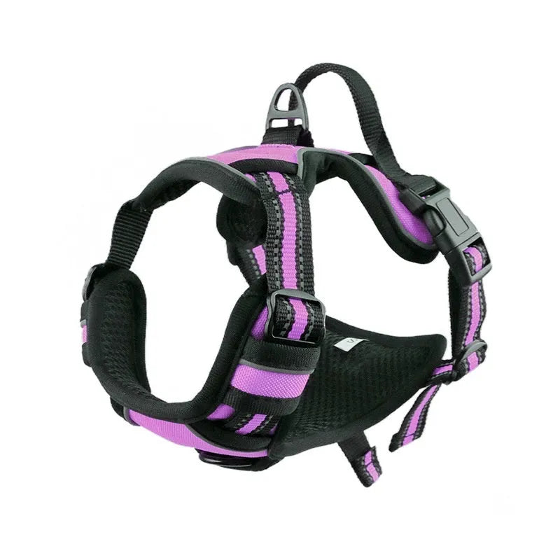 Adjustable dog chest strap lead made from Oxford cloth, shown in one of eight available colours.