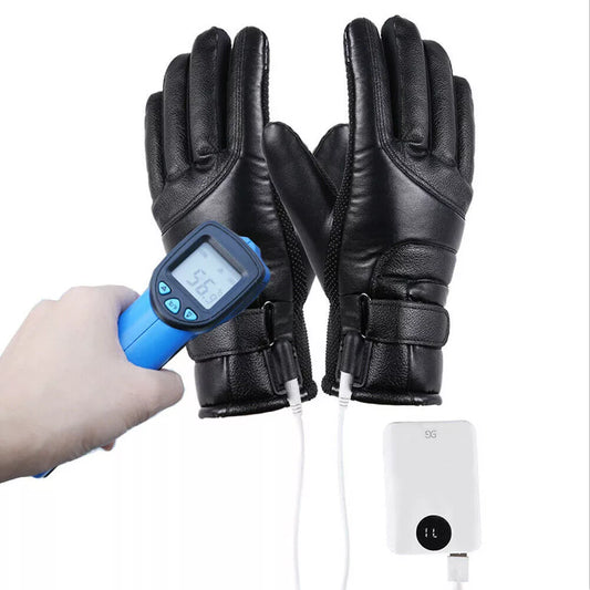 Winter electric heated gloves with windproof and touch screen features
