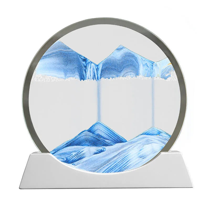 Creative new quicksand painting small night lamp for living room bedroom, abstract rotary desktop decoration lamp with LED light and sand falling motion, 30 cm (12 inch) modern simplicity style in blue, brown, grey, green, orange, purple, red, or yellow