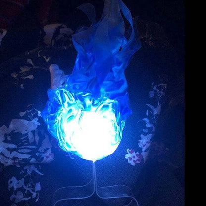 LED luminous floating fireball Halloween prop in blue, green, grey, and red
