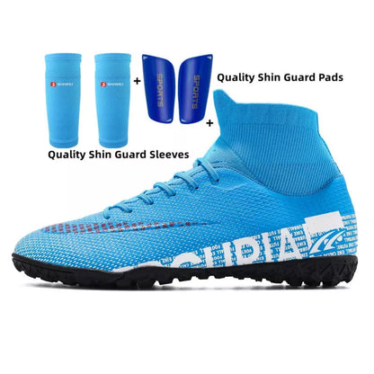 High-Top Football Training Shoes with Broken Nail Short Studs in various colors