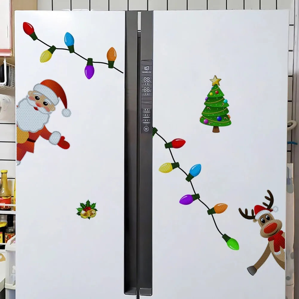 Medium Christmas elk reflective magnetic car decoration sticker in RFM025 colour with six threads