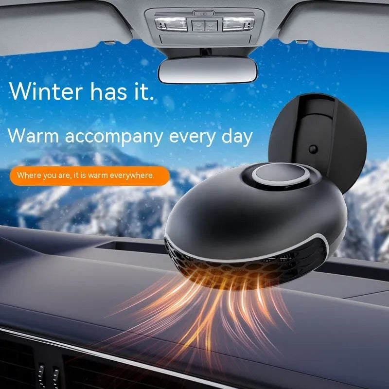 Car warm air blower heater defrost demister 12V 24V vehicle heating system with 150W power ABS plastic construction 130cm cable length for quick windscreen and window defrosting in black finish