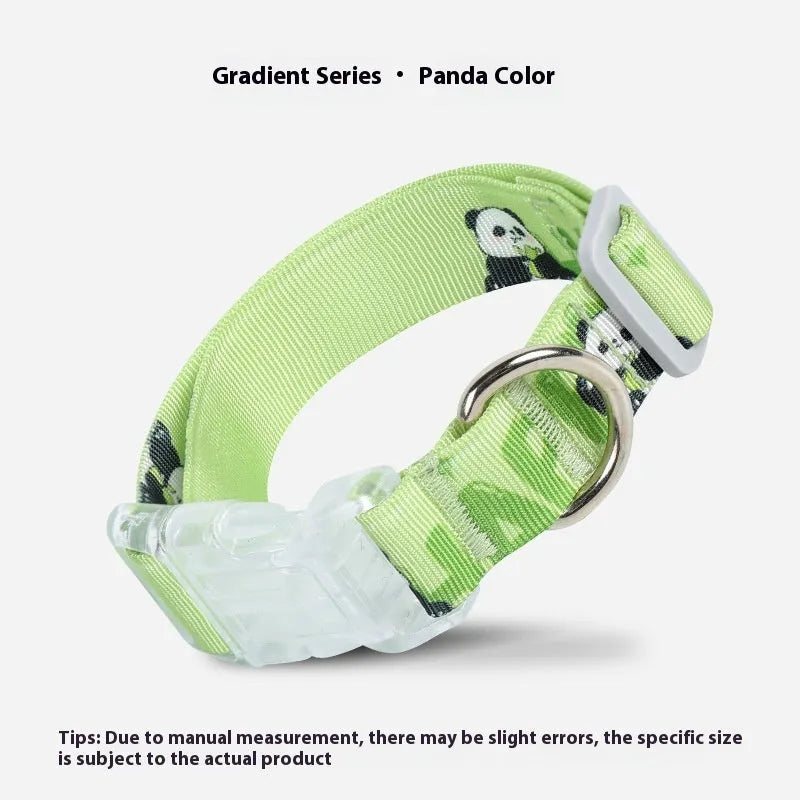Adjustable nylon dog collar with cartoon gradient printing in gradient colour, suitable for dogs 2.00kg to 10.00kg