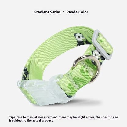 Adjustable nylon dog collar with cartoon gradient printing in gradient colour, suitable for dogs 2.00kg to 10.00kg