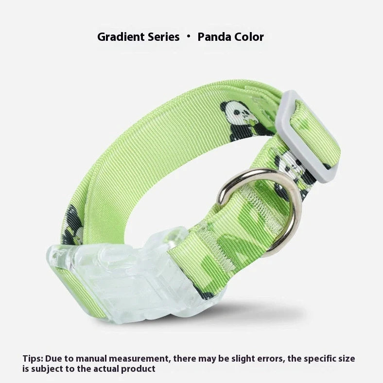 Adjustable nylon dog collar with cartoon gradient colour printing for dogs 2-10kg