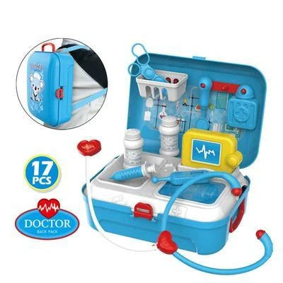 17PCS Children Pretend Play Doctor Toy Set with Portable Backpack