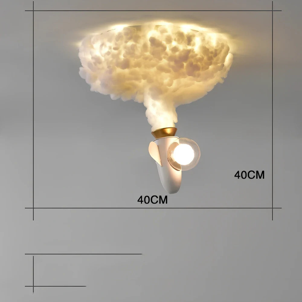 Wrought iron chandelier with aircraft or rocket design for children's rooms, 45-50cm height, LED light source