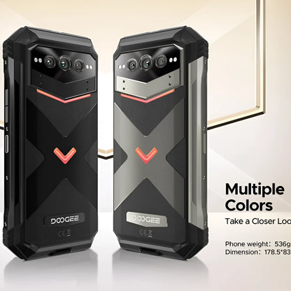 VMAX PRO mobile phone in black or grey colour, showing front view with charger and manual.