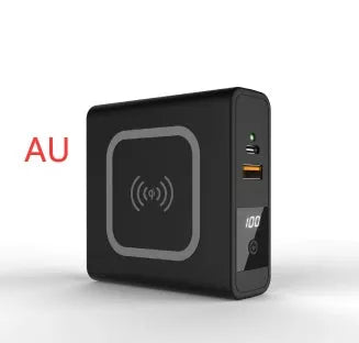 Super QI Wireless Charging Treasure PD20W Fast Power Bank showing integrated plug design and wireless charging surface