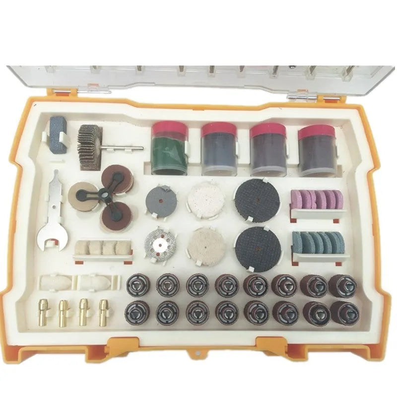 302-piece electric grinding accessory set in a 25 x 18 x 5.5 cm box compatible with Dremel rotary tools