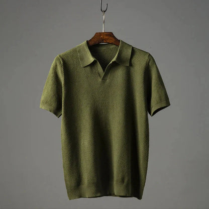 Men's premium cotton V-neck short sleeve top in various colors and sizes