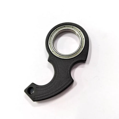 Metal Texture Rotating Keychain in karambit black and red with key ring