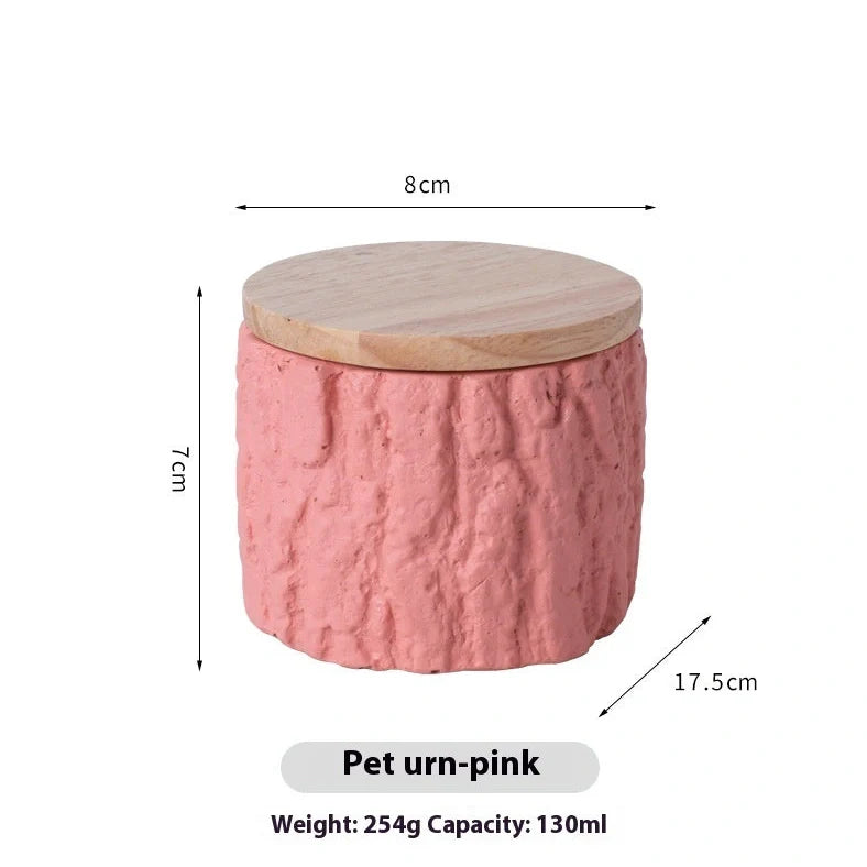 Handmade cement pet memorial casket for cremation ashes in six colour options