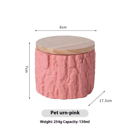 Handmade cement pet memorial casket for cremation ashes in six colour options