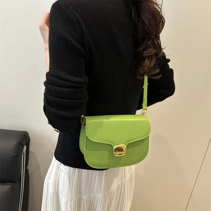 Simple PU leather women's handbag with phone pocket and change compartment in six colour options