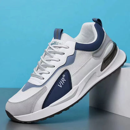 Stylish color-blocked mesh sneakers with breathable design for men