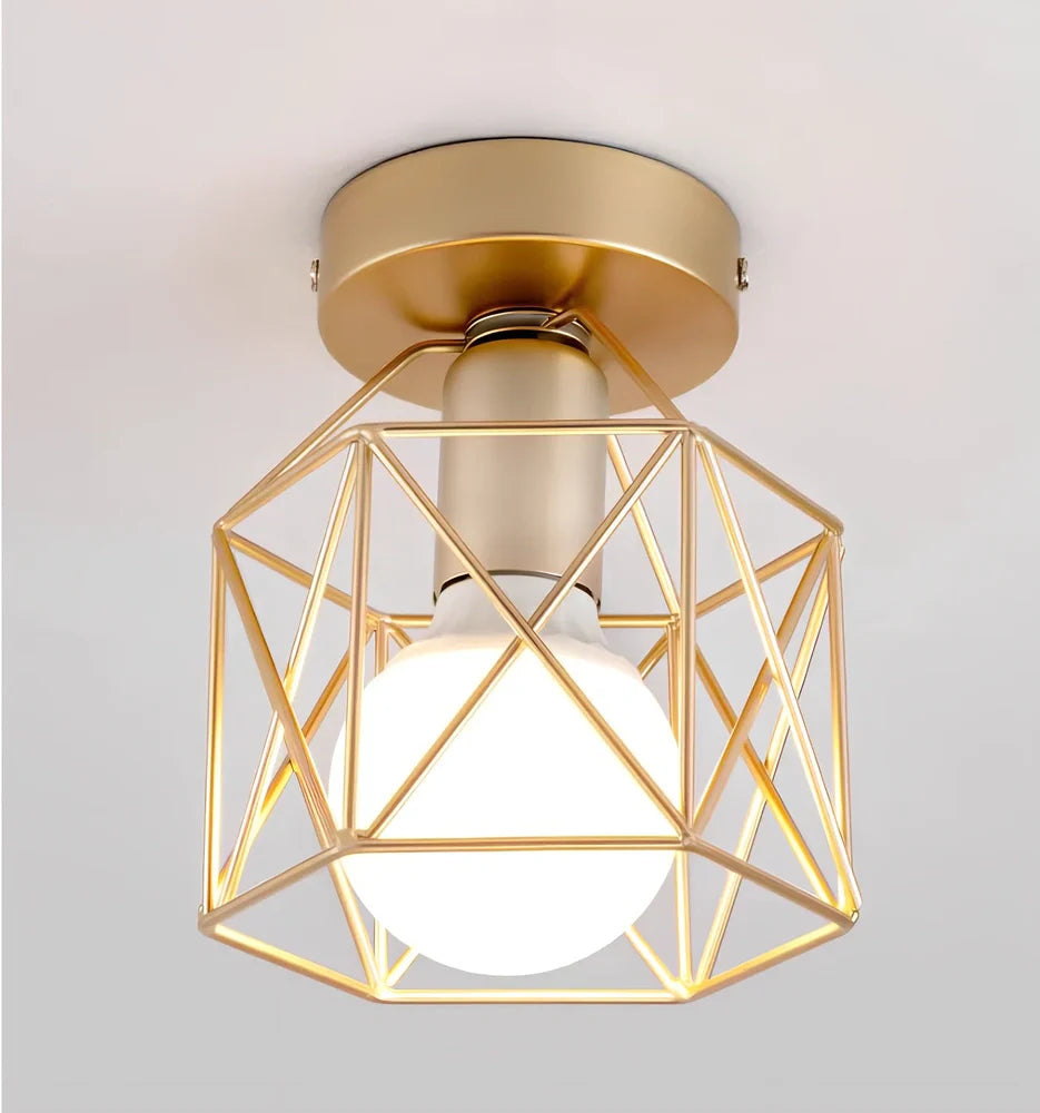 Postmodern ceiling lamp with special shade design in iron construction for corridor and balcony lighting