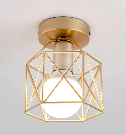 Postmodern ceiling lamp with special shade design in iron construction for corridor and balcony lighting