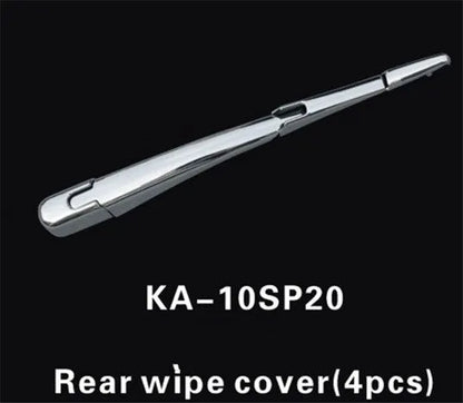 Set of four silvery ABS plastic rear window wiper cover trims for Hyundai 2010 vehicles
