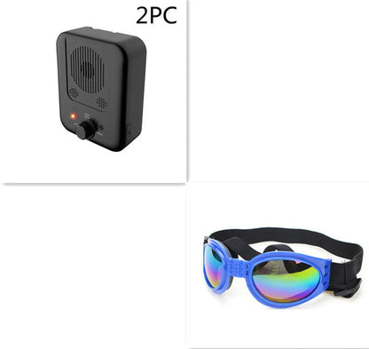 Ultrasonic anti-barking device for dogs with automatic 50-foot detection, suitable for outdoor mounting