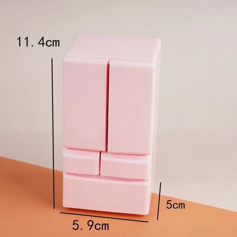 White plastic miniature candy toy model with light-up feature, dimensions 11.4cm height, 5.8cm length, 5cm width