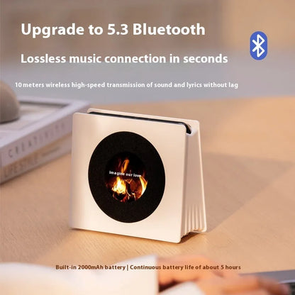 Floating lyrics Bluetooth speaker in white with lighting, 5W output, for desktop and home use