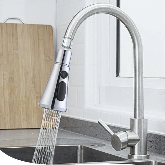Pressurized faucet sprayer with 360-degree rotation, 3 water modes, and anti-splash design for powerful kitchen cleaning