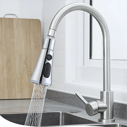 Universal pressurised kitchen faucet sprayer with 360-degree rotating head in matte black finish