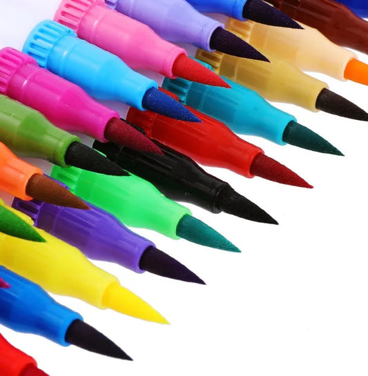 Ink water colour pen set with multiple colour options and durable shell for artistic use
