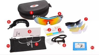 Polarized riding glasses for outdoor sports with windproof design and UV protection