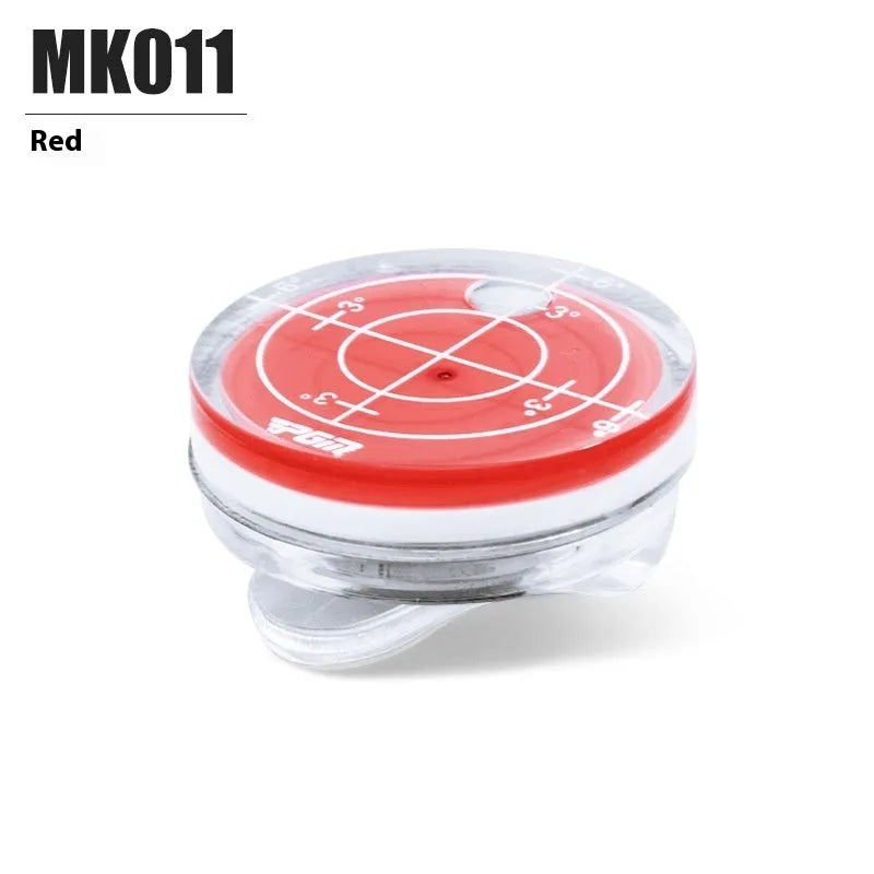 Golf hat clip ball marker, 25mm plastic balance tool in red and blue, clip-on hat accessory