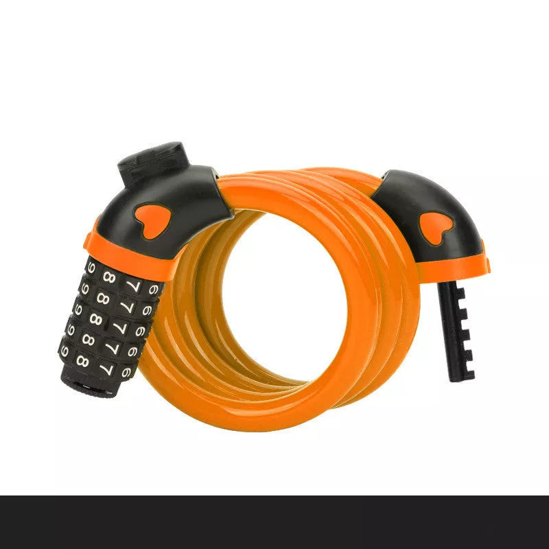 Customizable code bicycle lock with steel wire and fixed bracket