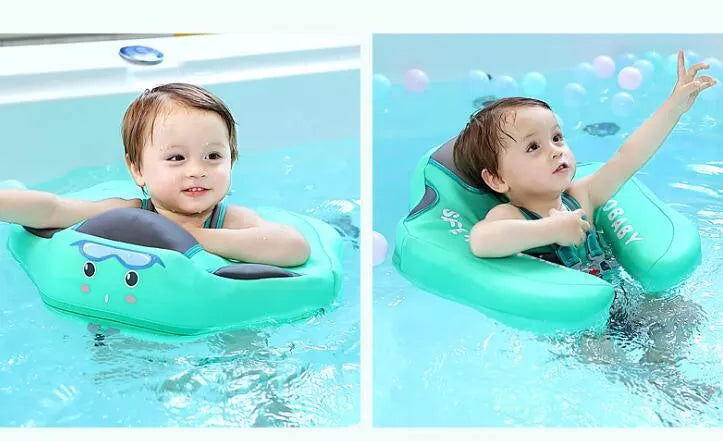 Baby Swimming Ring Floats with UPF 50+ sunshade for safe outdoor swimming