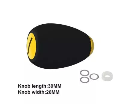 Fishing reel handle knob with EVA grip and metal cover in various colors