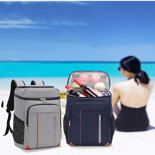 Large Capacity Outdoor Creative Double Insulation Backpack in grey or dark blue