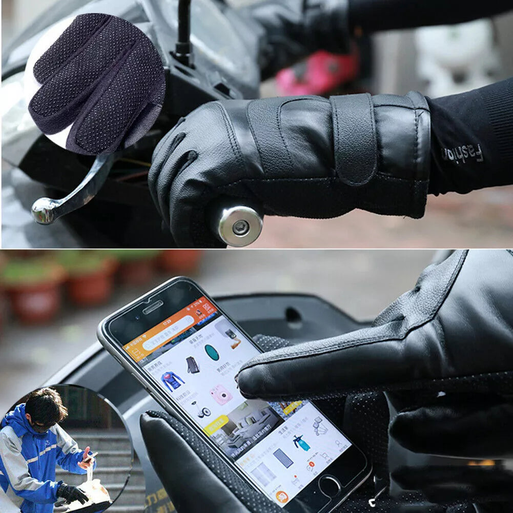 Winter electric heated gloves with windproof and touch screen features