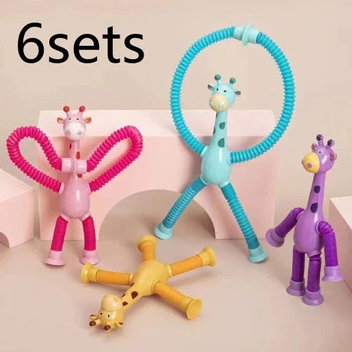 Giraffe Tubes Sensory Toys in various colors, stretchable fidget toy for stress relief