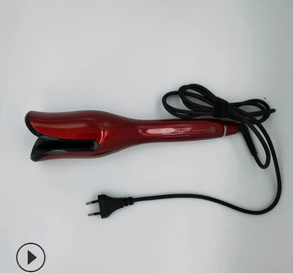 Anti-scald automatic curling iron with gold ceramic barrel and digital temperature display