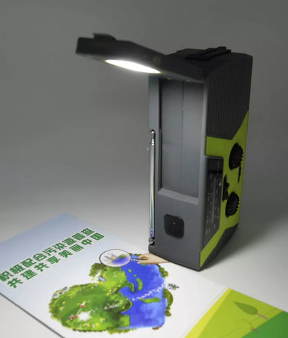 5 in 1 Outdoor Portable Solar Crank AM FM Radio with flashlight and NOAA weather band