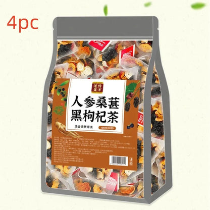 Ginseng black wolfberry tea pack with 40 individual 5g tea bags, 200g total