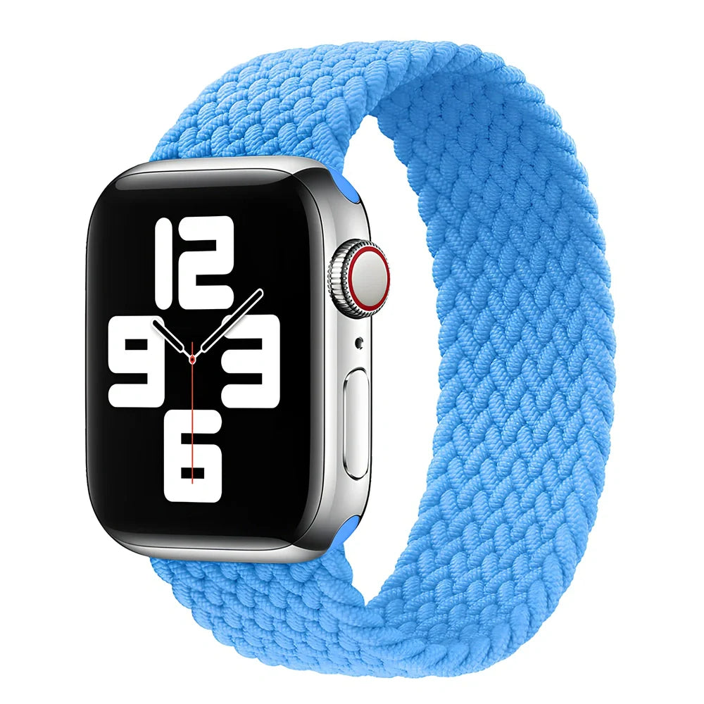 Elastic nylon braided watch strap in British lavender for Apple Watch, 38/40/41mm size with 120mm length fitting 130-140mm wrists