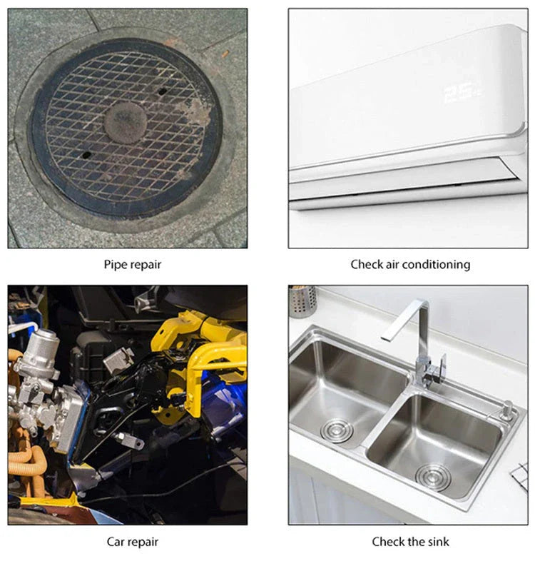 High-definition endoscope camera with 1200P HD resolution, adjustable LED lights, and waterproof design for versatile use on smartphones, tablets, and PCs.