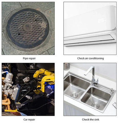 High-definition endoscope camera with 1200P HD resolution, adjustable LED lights, and waterproof design for versatile use on smartphones, tablets, and PCs.