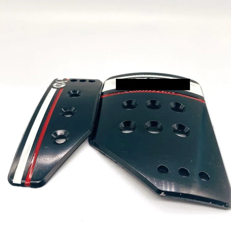 Aluminium alloy brake, accelerator, and clutch pedal set for manual transmission cars.