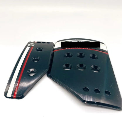 Aluminium alloy brake, accelerator, and clutch pedal set for manual transmission cars.