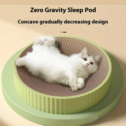 55cm round green cat scratching board with replaceable corrugated paper surface