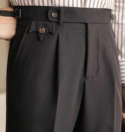 Women's tailored trousers in black, grey, and green, sizes XS to 3XL, full-length formal style