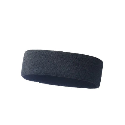 Solid colour elastic widening sports sweatband for fitness and running.