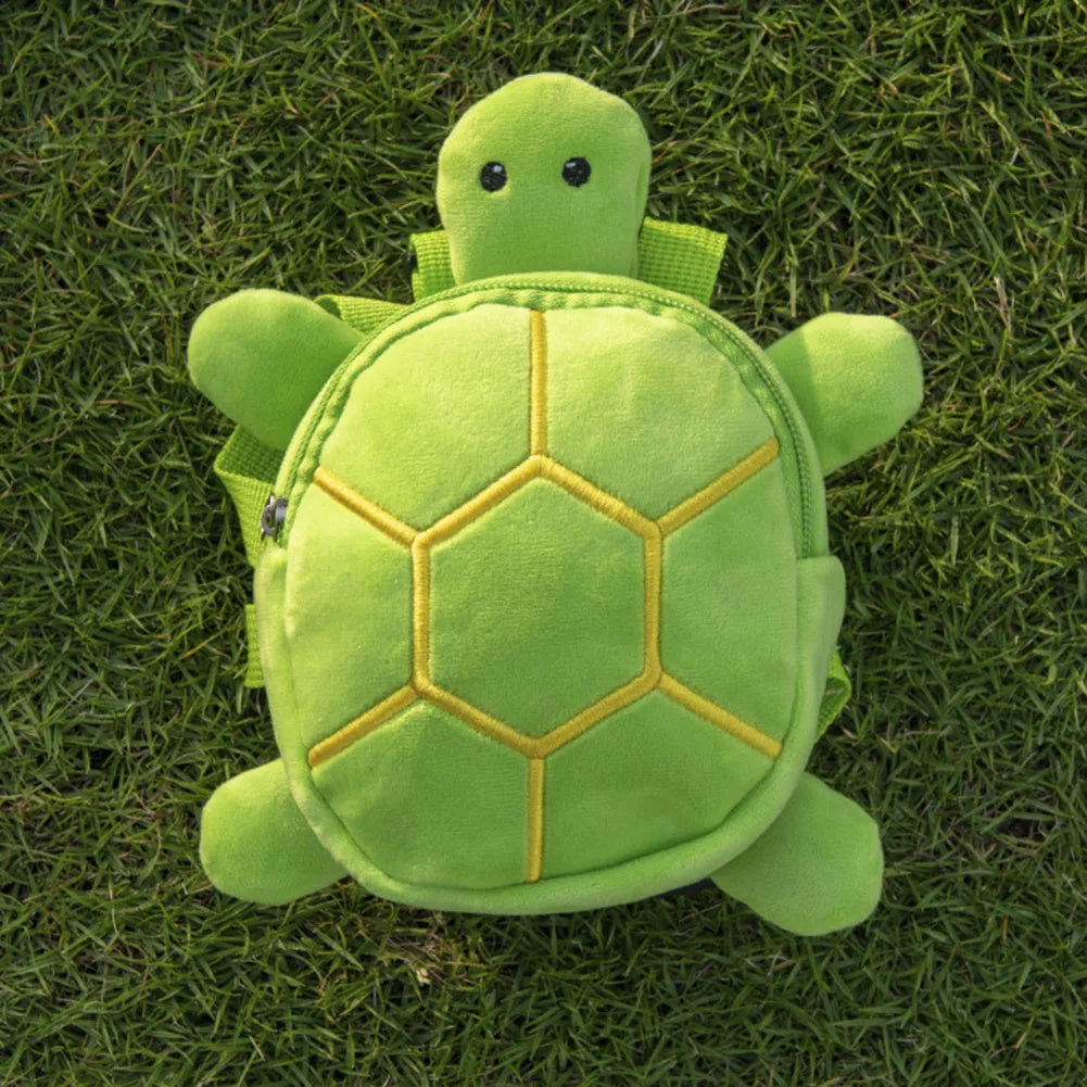 Cartoon turtle shape dog backpack harness with metal zipper and 20 x 18cm storage compartment